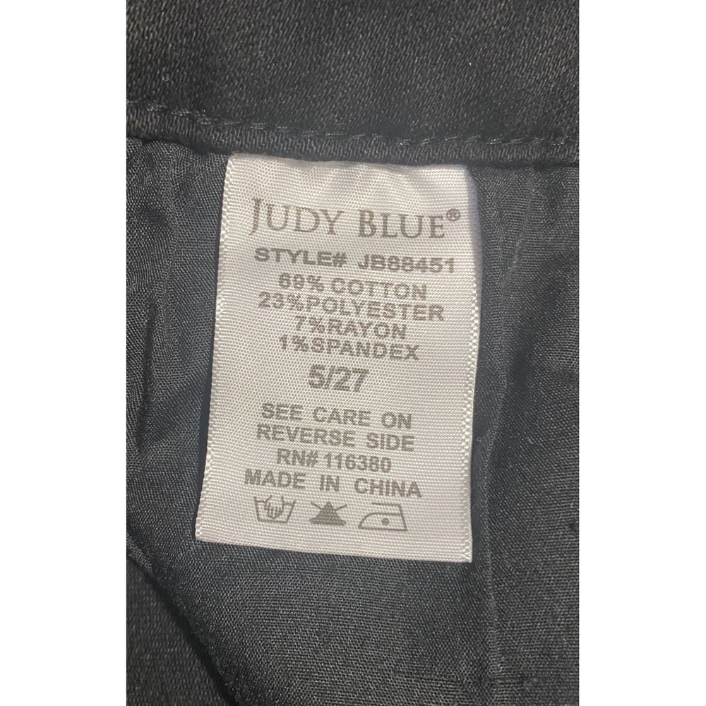 JUDY BLUE Jeans Women's 5/27 High Rise Straight Slit Hem Black Denim - Picture 8 of 9